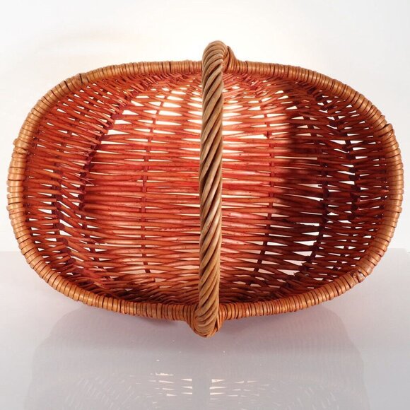 Vintage Large Buttocks Fanny Basket Grapevine Egg Gathering Butt - Picture 7 of 8